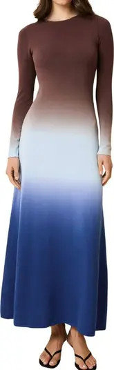 The Dora Ombré Colorblock Long Sleeve Knit Maxi Dress | Nordstrom