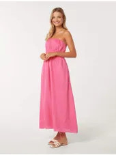 Romie Strapless Linen Dress | Forever New (AU)