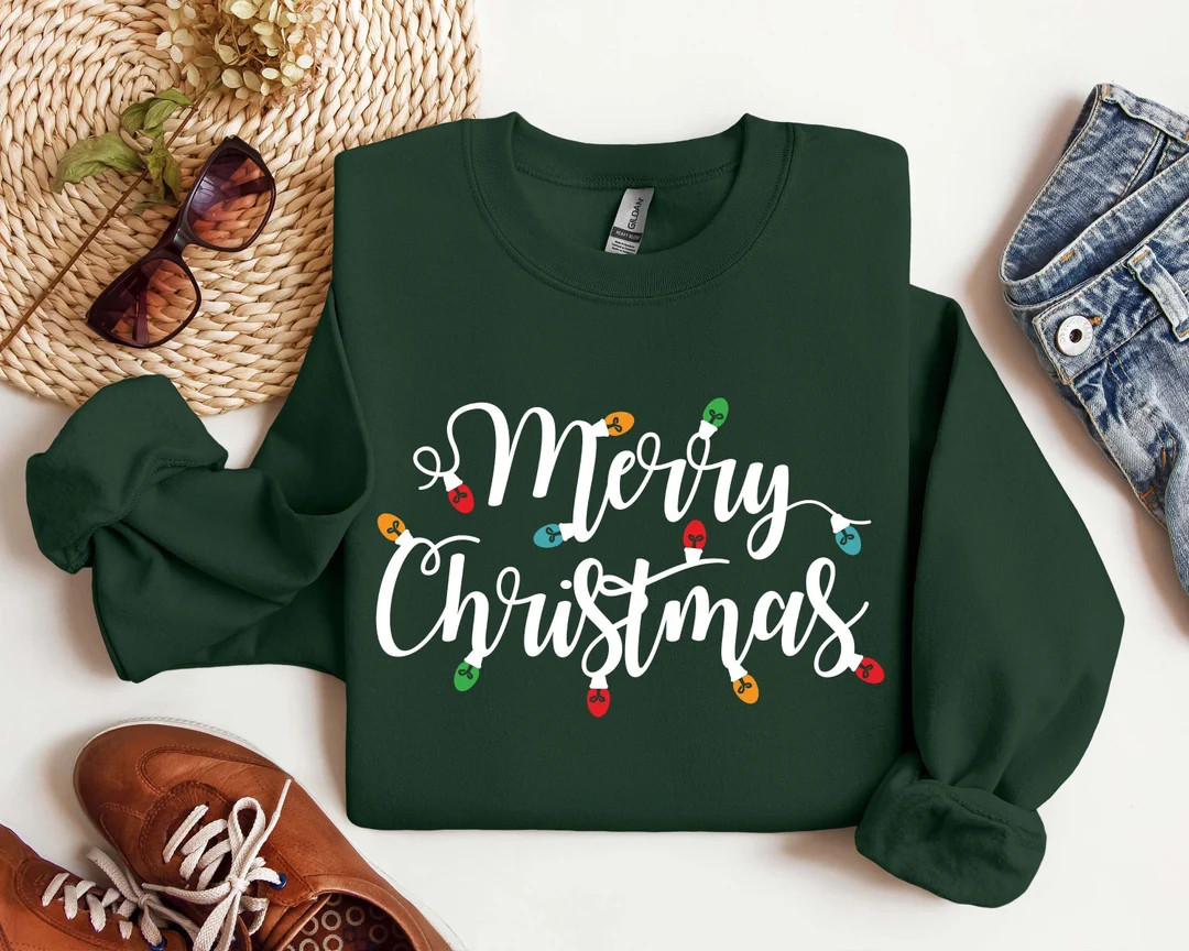 My Favorite Color is Christmas Light Sweatshirt,christmas Light Sweatshirt,my Favorite Color is C... | Etsy (US)