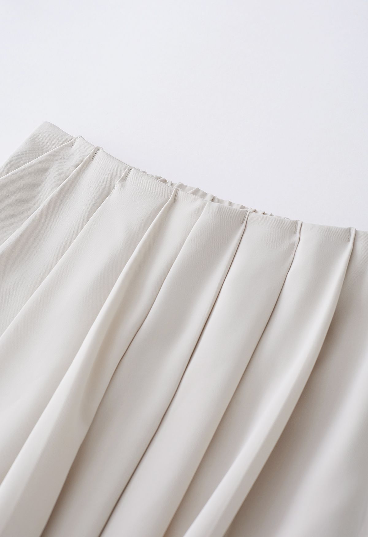 Fanciful Pleats Wide-Leg Pants in Ivory | Chicwish