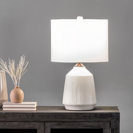 Cream 24-inch Bridget Ceramic Table Lamp | Rugs USA