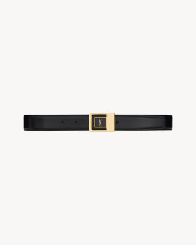 la 66 buckle belt in lacquered leather | Saint Laurent Inc. (Global)