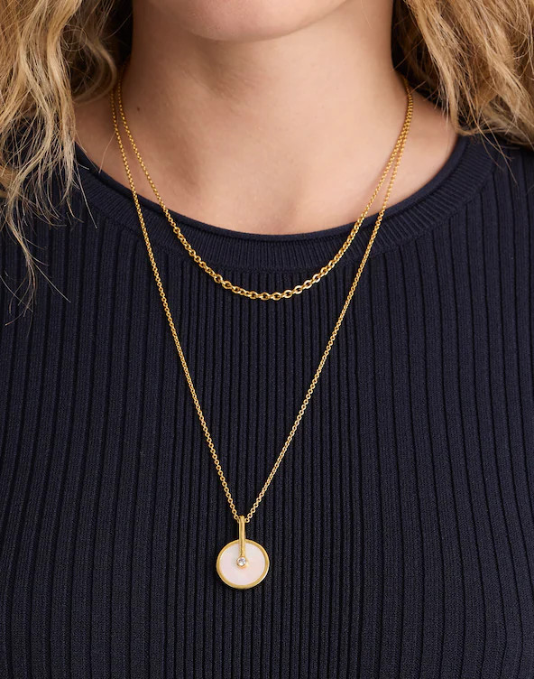 Two-Pack Stone Inlay Coin Necklace Set | Madewell
