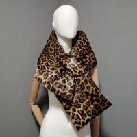 Leopard Scarf Puffer. Down Cheetah. Quilted Puffy Shawl. Woman Shawl Wrap. Animal Print | Etsy (US)