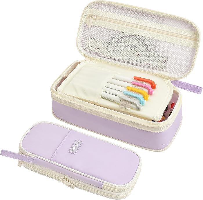 Cute Pencil Case for Girls Big Capacity Pencil Pouch Bag Box,Purple | Amazon (US)