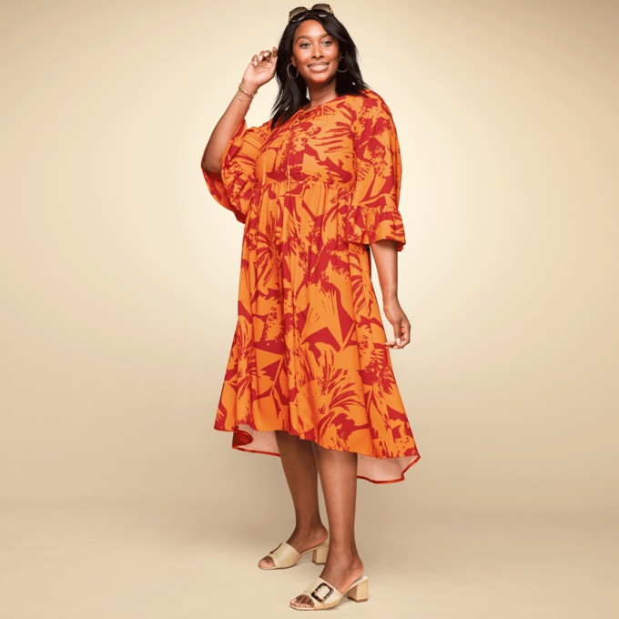 Lattice Tie-Front Fit-N-Flare Dress | monroe+main