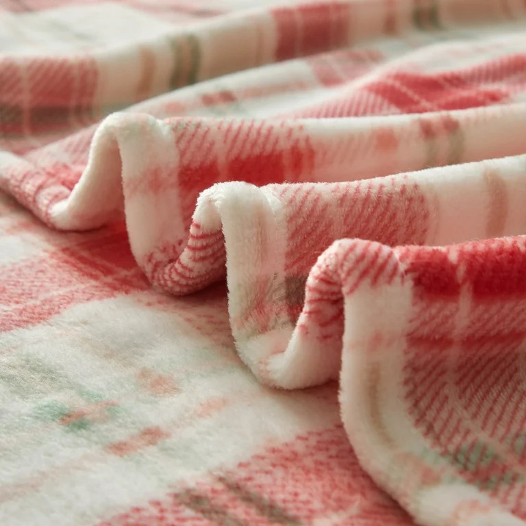 Holiday Time Cozy Christmas Plush Plaid OverizedThrow Blanket, 50"x70" | Walmart (US)
