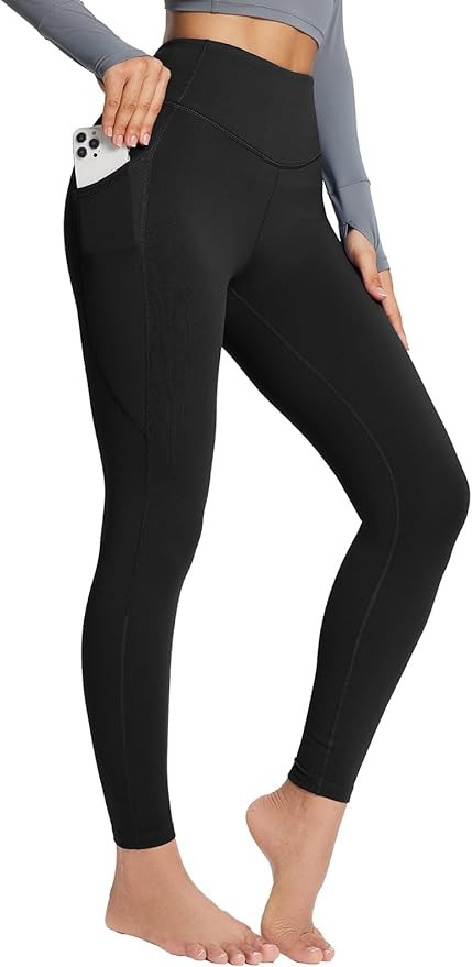 baleaf Women's Petite Fleece Lined Leggings with Pockets, 25" Thermal Winter Warm High Waisted Th... | Amazon (US)