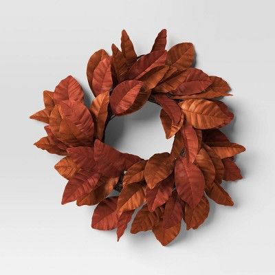 Mini Fall Leaf Wreath Brown - Threshold™ | Target