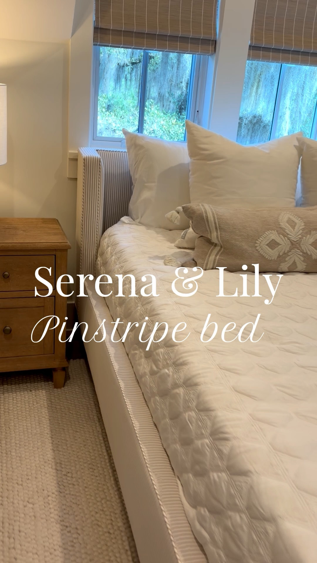 Serena & Lily’s Pinstripe Bed is one of those pieces that instantly makes a bedroom feel relaxed and coastal. The soft stripe adds subtle pattern while still keeping the space calm and timeless. A beautiful foundation for creating a light, layered bedroom.

#amandacodesign #ltkhome #serenaandlily

#LTKselfcare #LTKHome #LTKdayinmylife