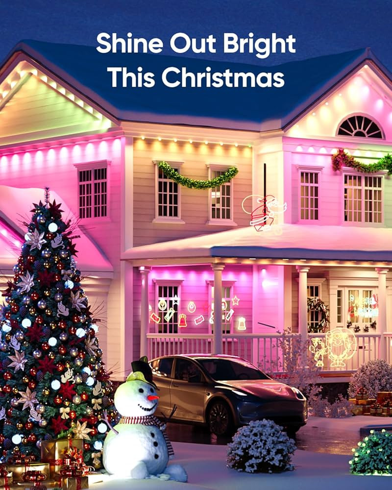eufy Luces permanentes para exteriores E22, 100 pies con 60 luces LED triples, RGBWW inteligentes... | Amazon (US)