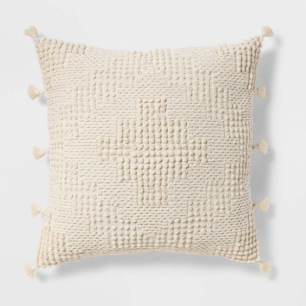 Oversize Chunky Textured Diamond Throw Pillow Cream - Opalhouse&#8482; | Target