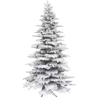Fraser Hill Farm 12 ft. White Unlit Flocked Pine Valley Artificial Christmas Tree FFPV012-0SN - T... | The Home Depot