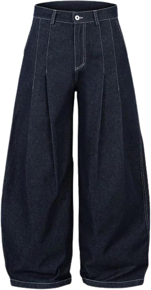 Aelfric Eden Pleated Barrel Jeans Baggy Wide Leg Pants Casual Y2k Streetwear Unisex Vintage Trous... | Amazon (US)