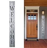 Tall Carved Outdoor Welcome Sign for Front Porch Vertical Welcome Sign For Front Porch 5 ft Front Do | Amazon (US)