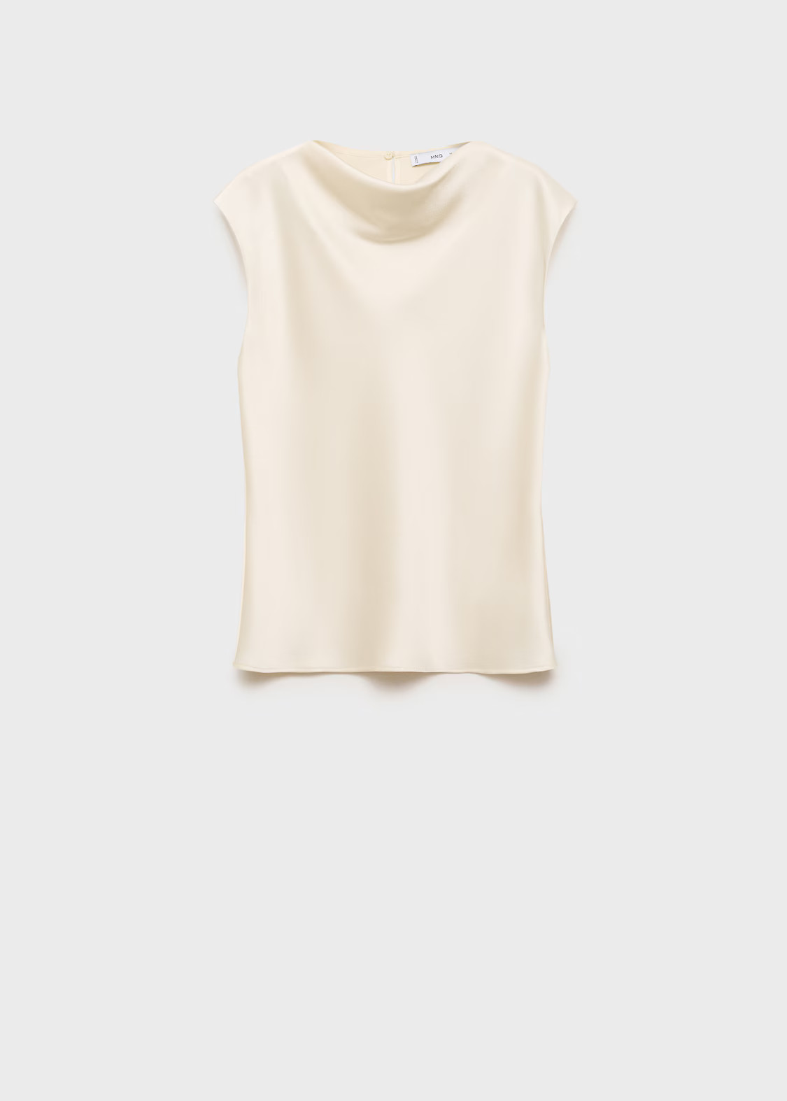 Satin blouse with draped neck - Women | MANGO United Kingdom | MANGO (UK)