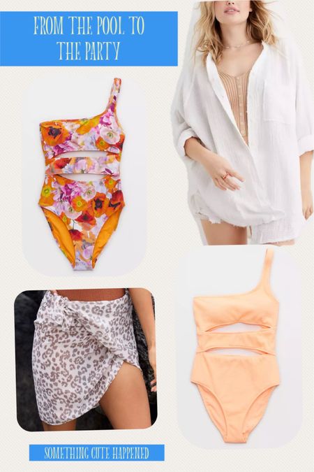 Aerie 
Swim
Cover up button down shirt
One piece bathing suit
Spring break finds

#LTKFind #LTKswim #LTKstyletip