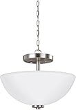 Generation Lighting 2-Light Oslo Pendant Light Fixture (Brushed Nickel)| Modern Ceiling Light Fixtur | Amazon (US)