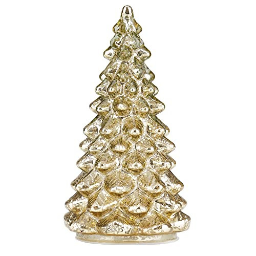 Osfvn Mercury Glass Christmas Tree Gold Xmas Trees Decorations Table Top Centerpiece Mantel Window Home Decor | Amazon (US)