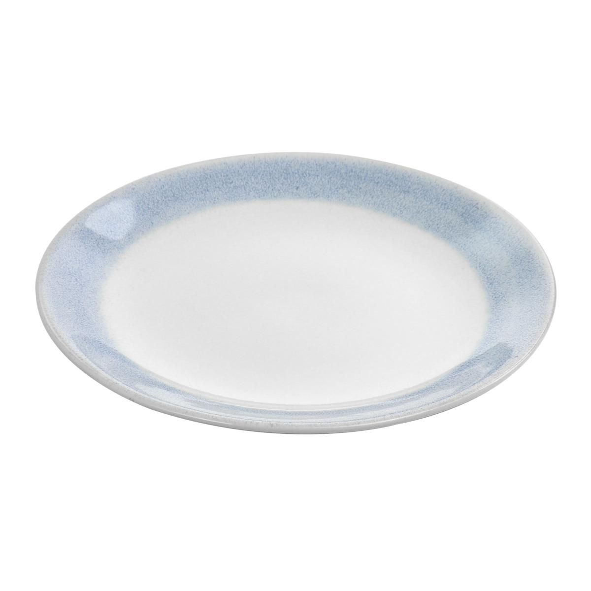 Martha Stewart 11" Stoneware Dinner Plate with Blue Rim - 20200187 | HSN | HSN
