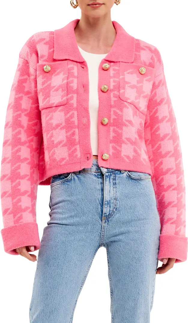English Factory Houndstooth Cardigan | Nordstrom | Nordstrom