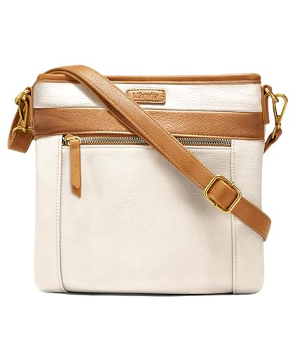 Marvolia Crossbody Bags for Women - Small Crossbody Purse Trendy Vegan Leather Crossbody Bag Classic Shoulder Bag for Travel Work Party - Beige | Amazon (US)