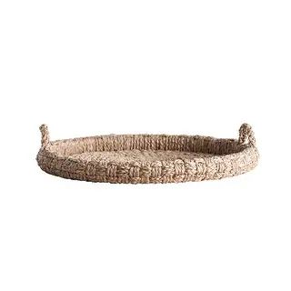 Round Braided Bankuan Tray with Handles | Bed Bath & Beyond