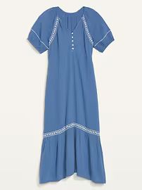 Crinkle-Crepe Maxi Swing Dress for Women | Old Navy (US)