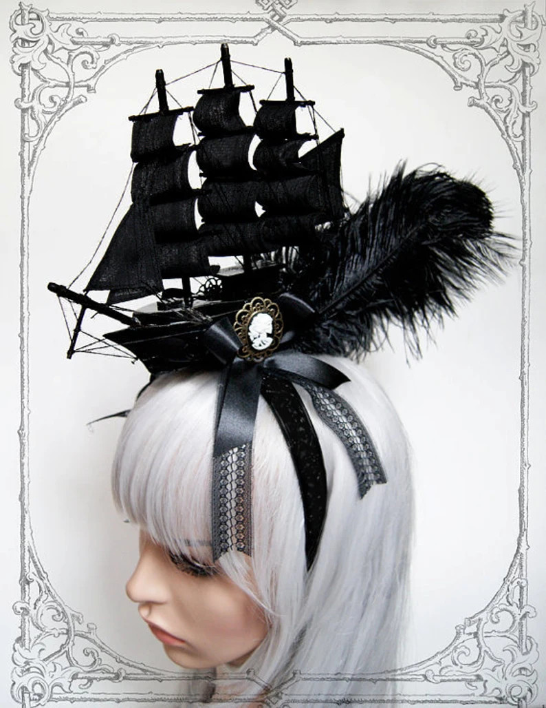 Pirate Ship Headdress ( Fascinator, Goth, Baroque, Rococo, Marie Antoinette...) - Etsy | Etsy (US)
