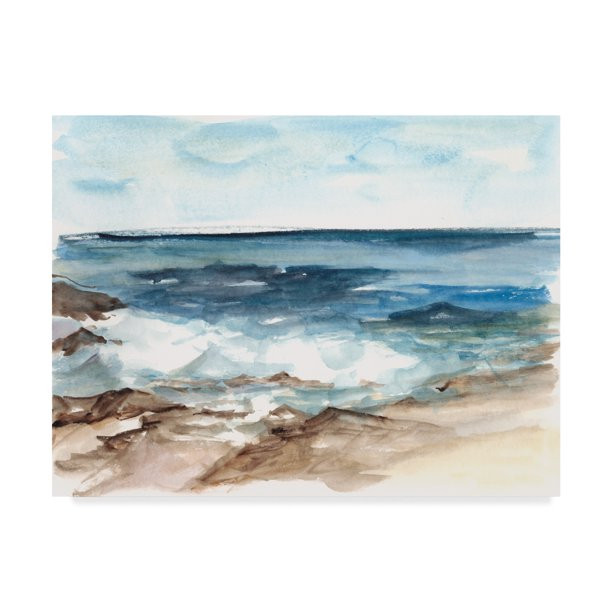 Trademark Fine Art 'Coastal Watercolor V' Canvas Art by Ethan Harper - Walmart.com | Walmart (US)