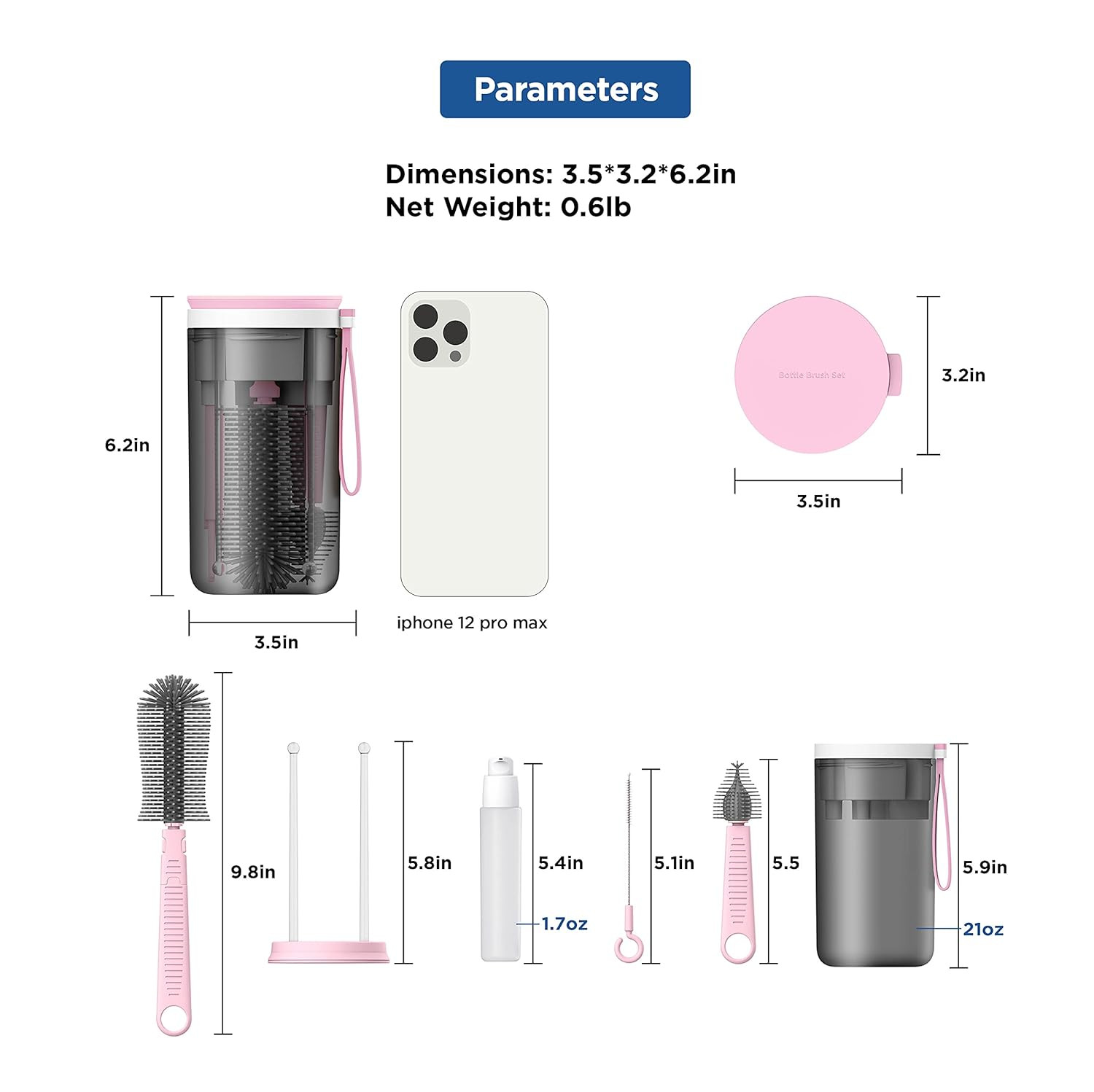 TechoEcho Travel Baby Bottle Brush Set with Extendable Liquid Silicone Bottle Brush，Nipple Brus... | Amazon (US)