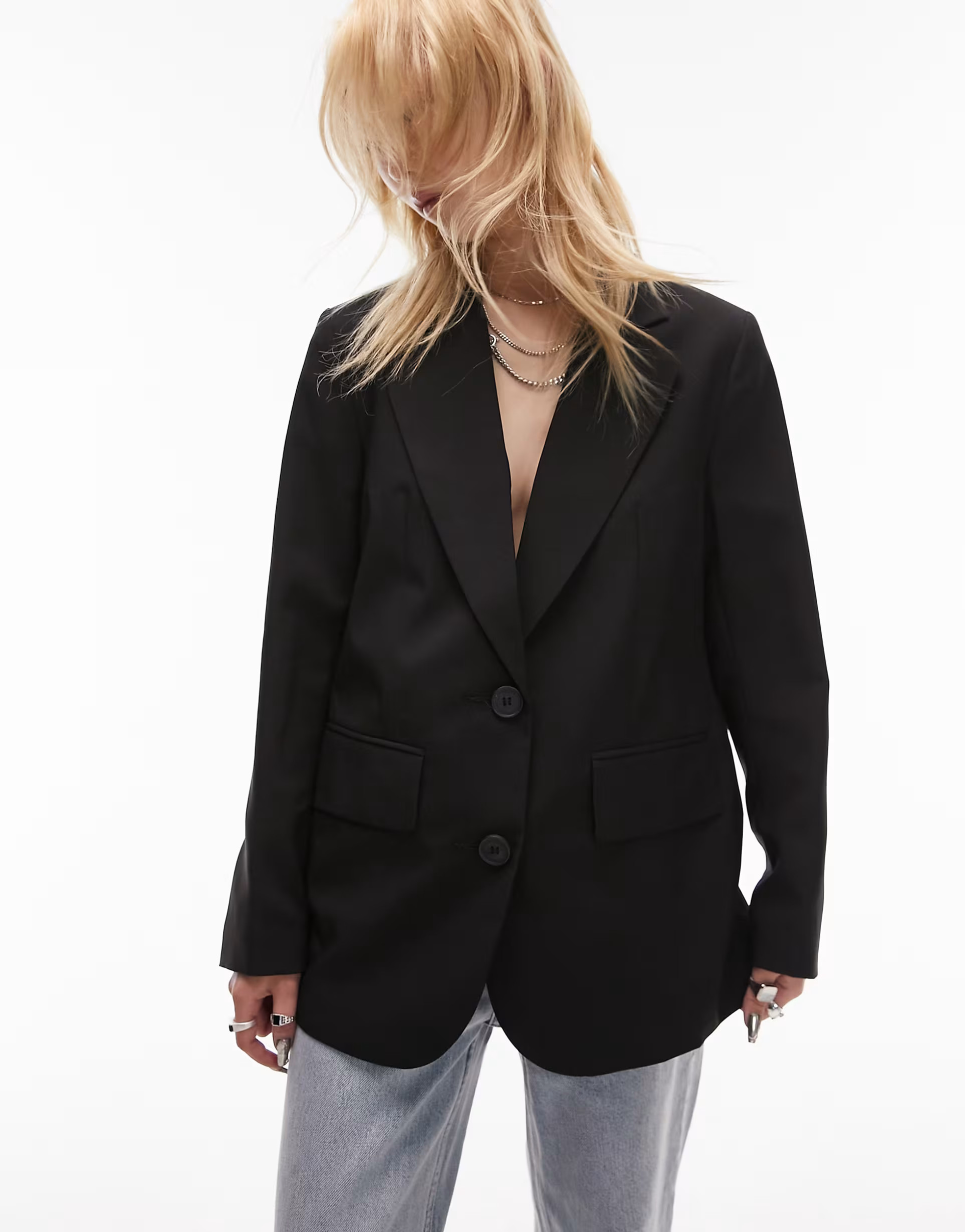 Topshop Petite – Einreihiger, eleganter Blazer in Schwarz | ASOS | ASOS (Global)