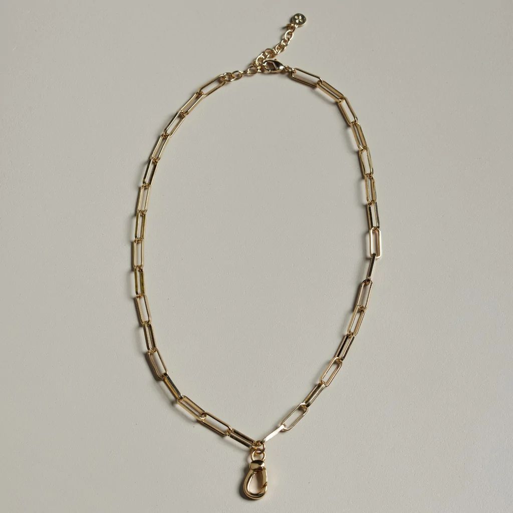 Gold Paper Clip Chain Necklace | Nickel and Suede