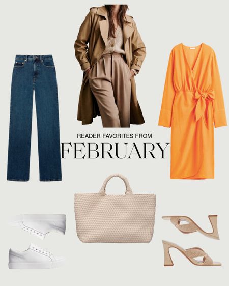 Recapping your favorites from February! 

•Ethyl white sneakers run TTS and are very comfortable.
•Sezane trench coat runs a bit large. I have size 4 with room to layer. Size down if between sizes.
•St. Barths tote comes in more sizes, but the large is my favorite for travel!
•H&M wrap dress is TTS. Nice and lightweight!
•Everlane jeans were your favorite from my wide leg roundup! I don’t own these, but I size down in Everlane denim.
•The Dolce Vita raffia heels run TTS! Great height for a bit of walking.

#LTKstyletip #LTKSeasonal