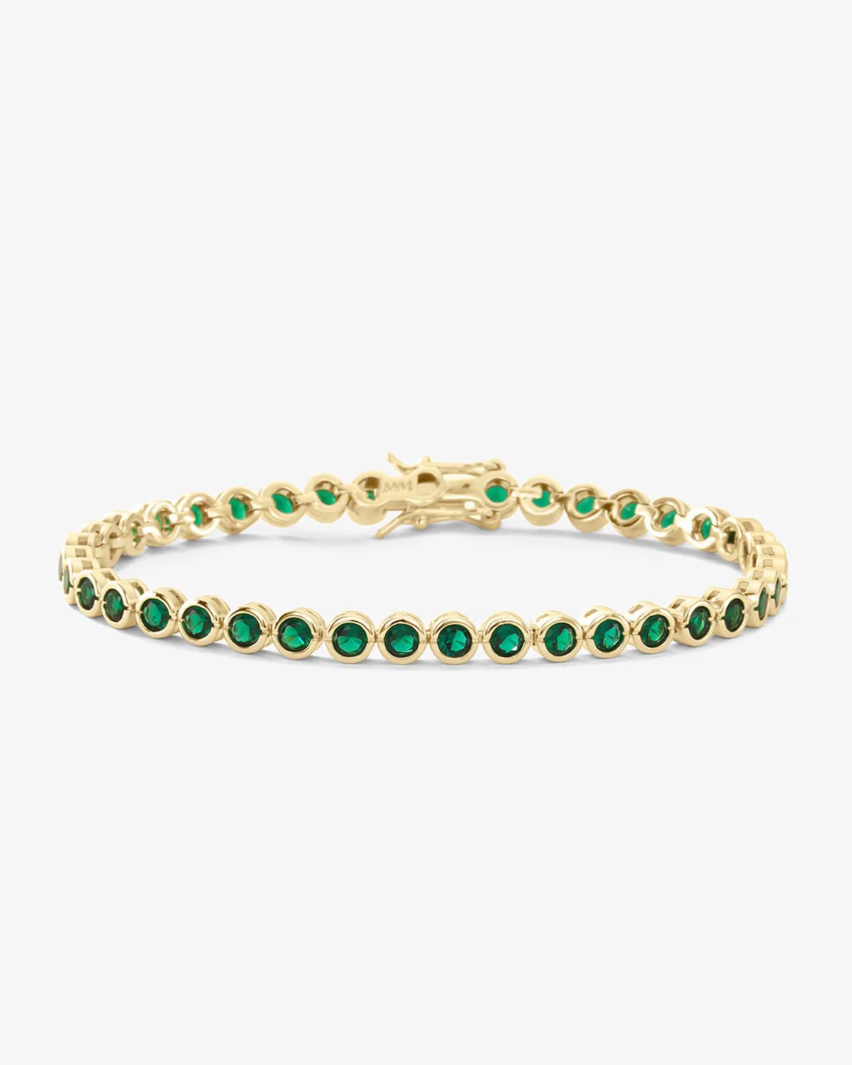 Baroness Tennis Bracelet - Gold|Emerald | Melinda Maria