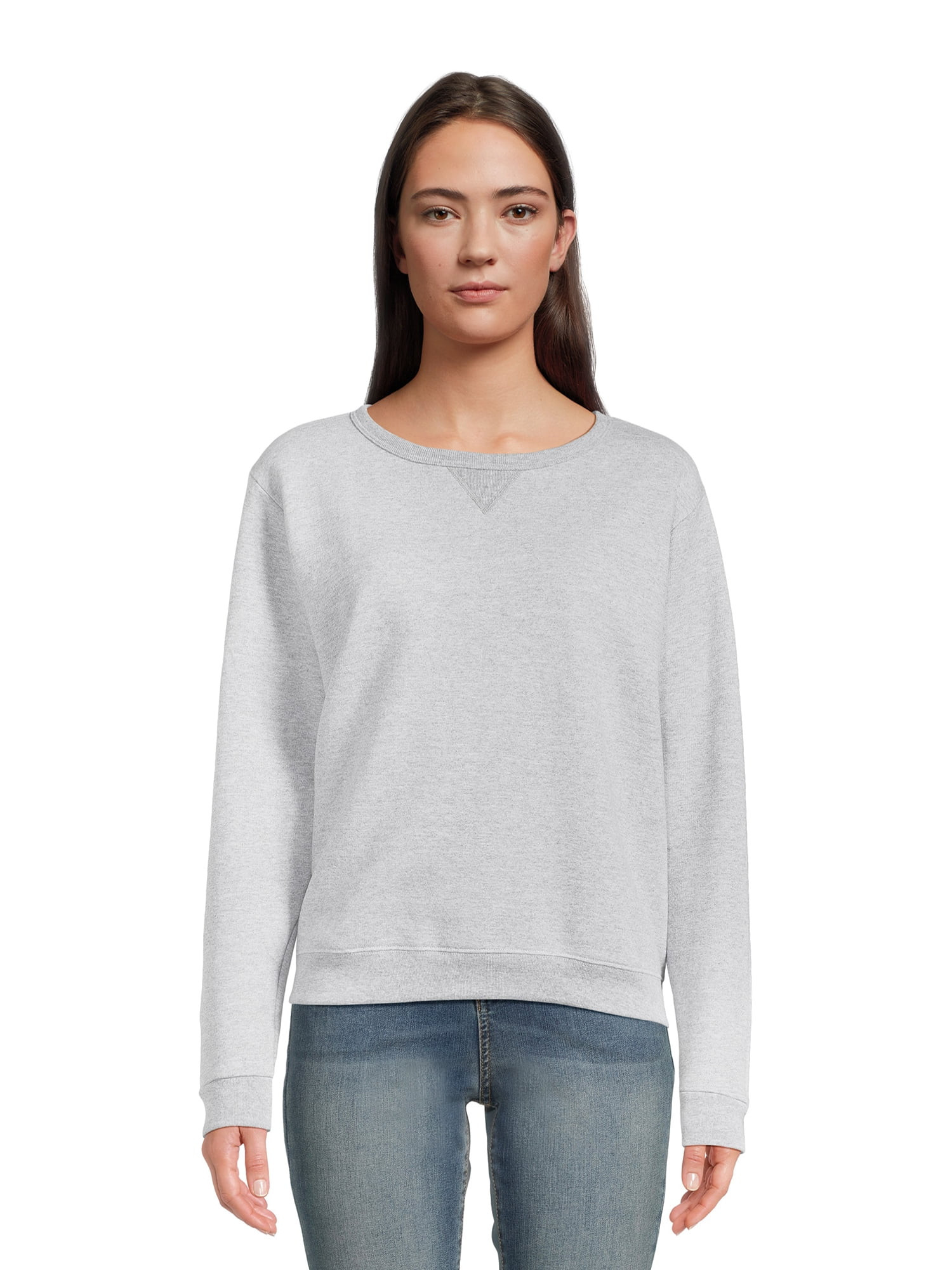 Hanes Women's Fleece Crew Neck Pullover Sweatshirt, Sizes S-2X | Walmart (US)