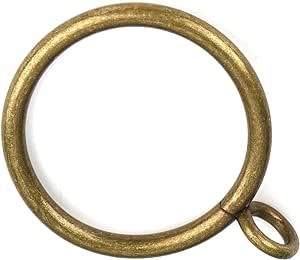 1 1/2-Inch Antique Brass Curtain Rings with Eyelets for Curtain Rods (Set of 30 PCS Curtain Rings... | Amazon (US)