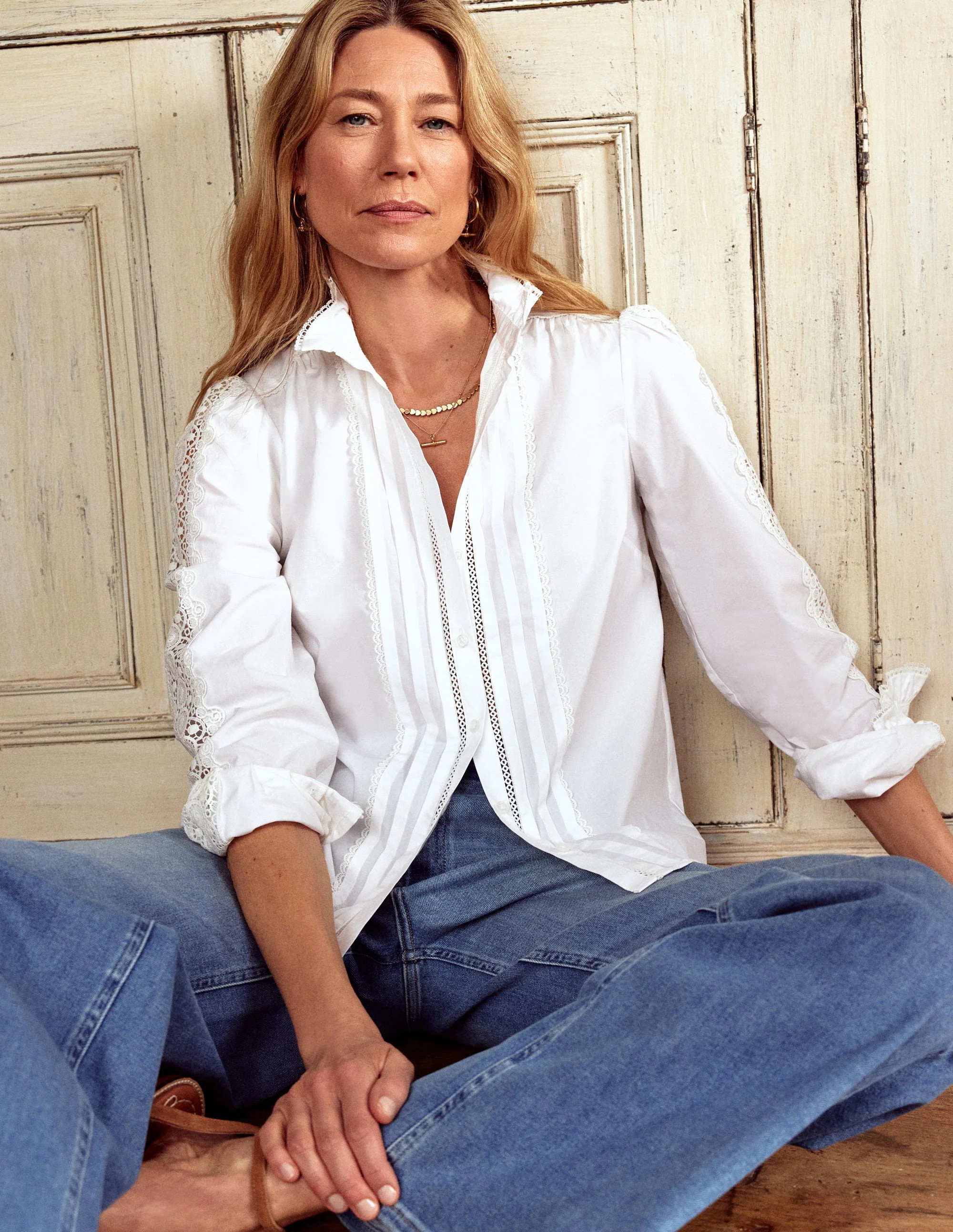 Felicity Lace Blouse-White | Boden UK