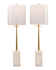 2pk 33in Marble Metal Buffet Lamps | Marshalls