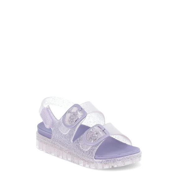 Wonder Nation Toddler Girls Two Buckle Jelly Sandals | Walmart (US)