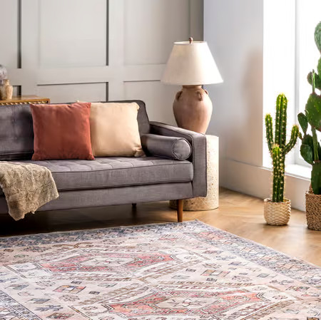 Beige 29-inch Vintage Resin Amphora Table Lamp | Rugs USA