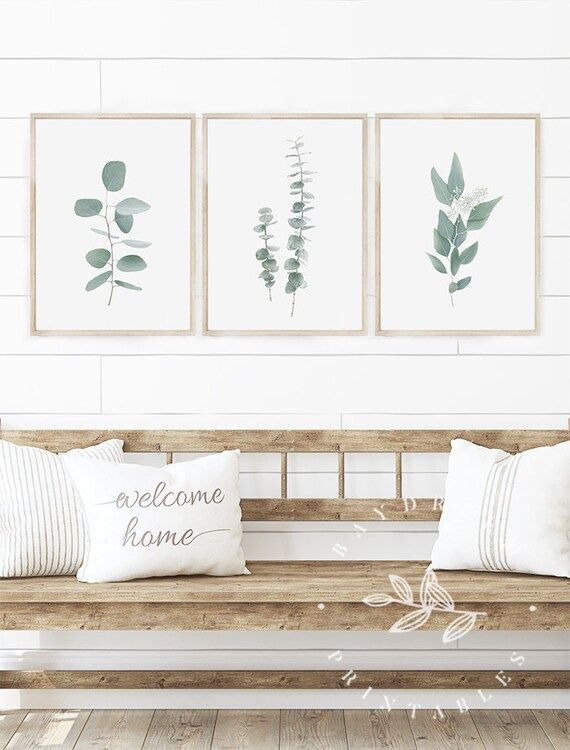 Eucalyptus Print Set of 3, Modern Botanical Print Set of 3, Eucalyptus Wall Art, Botanical Printa... | Etsy (CAD)