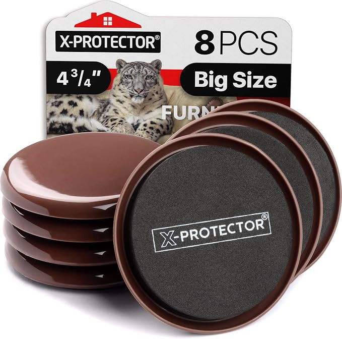 Furniture Sliders for Carpet X-PROTECTOR - 8 PCS Best Heavy Moving Pads 4 3/4" - Sliders for Furn... | Amazon (US)