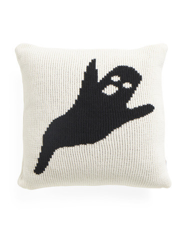 18X18 Knitted Ghost Pillow | TJ Maxx