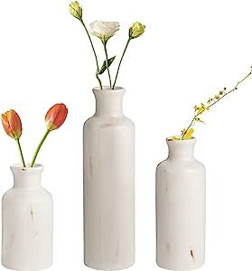 White Ceramic Vases Set of 3 for Vase Set Home Decor Ceramic Vases for Home Decor Vase and Boho V... | Amazon (US)