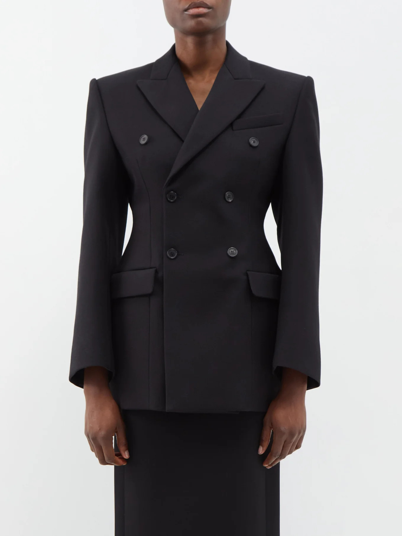 Release 12 double-breasted wool jacket | Matches (UK)