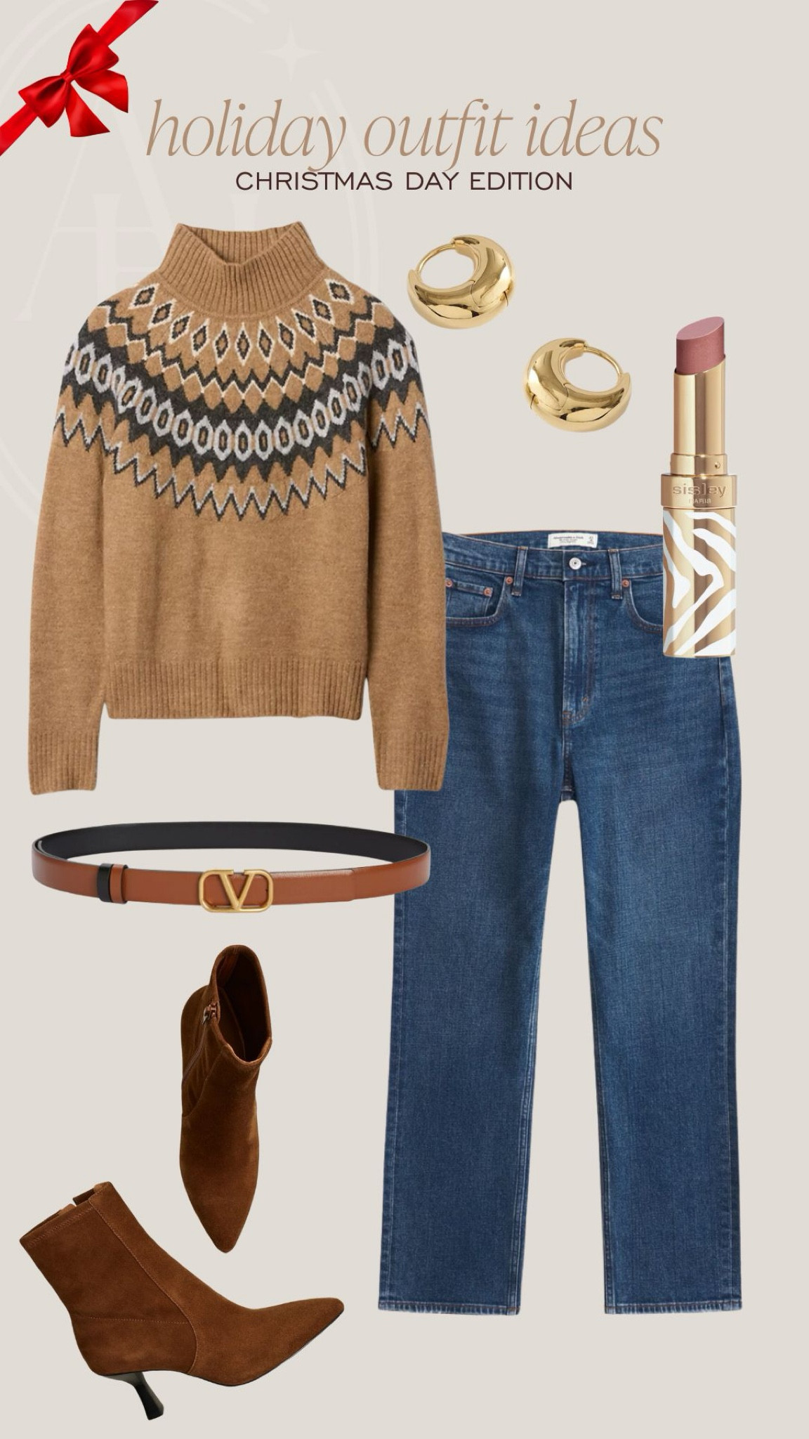 Holiday outfit idea. This fair isle sweater and cropped jeans are a great Christmas Day look. 

#LTKSeasonal #LTKHoliday #LTKStyleTip