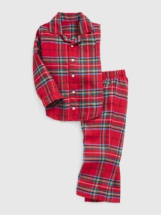 babyGap 100% Recycled Plaid PJ Set | Gap (US)