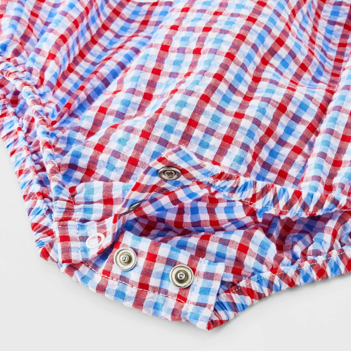 Baby Girls' Plaid 4th of July Smocked Romper - Cat & Jack™ Purple 12M | Target
