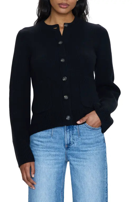 Pistola Dani Patch Pocket Cardigan in Noir at Nordstrom, Size X-Small | Nordstrom